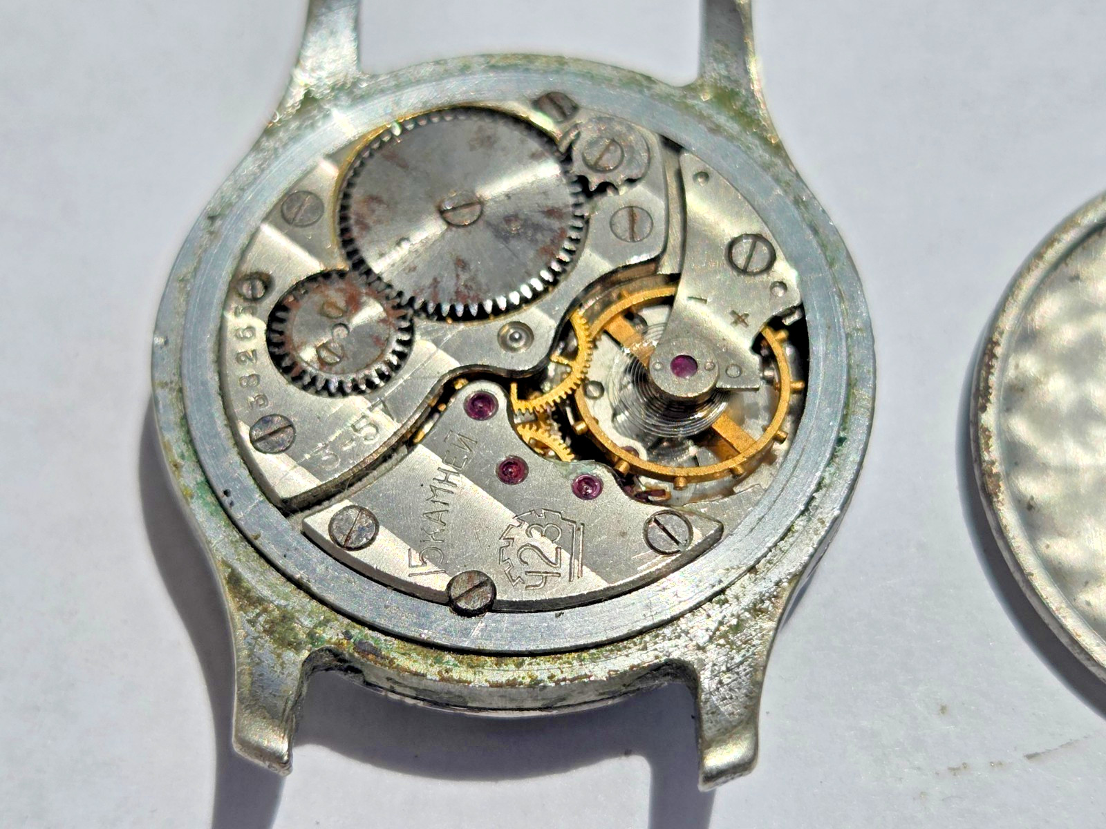 Russian Wristwatch Watch Pobeda , Victory . Made in USSR . Not working for parts