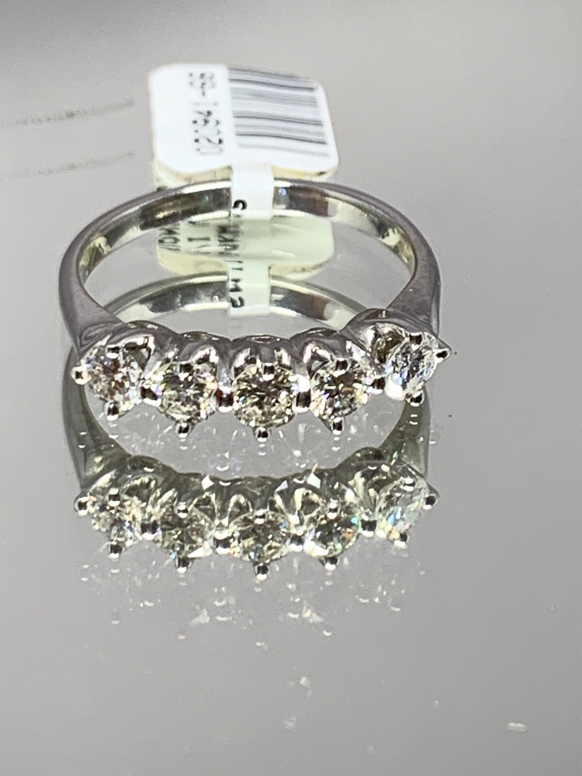 14k White Gold 1.00ctw Diamond 5 Stone Ring Anniversary Band G-I VS