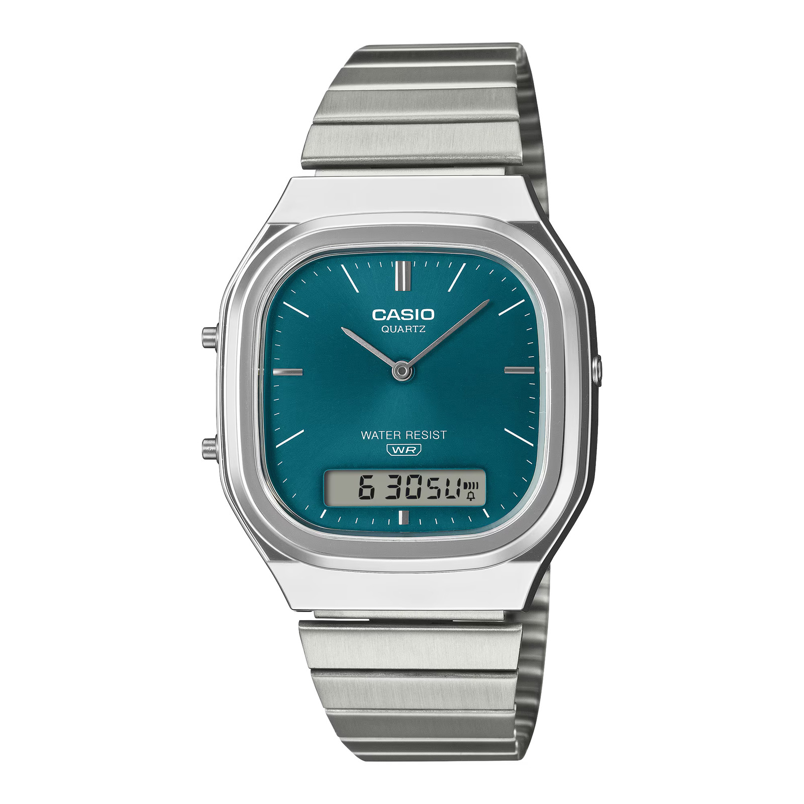 CASIO AQ-240E-3A AQ240E-3A A/D QUARTZ TEAL GREEN DIAL WATCH