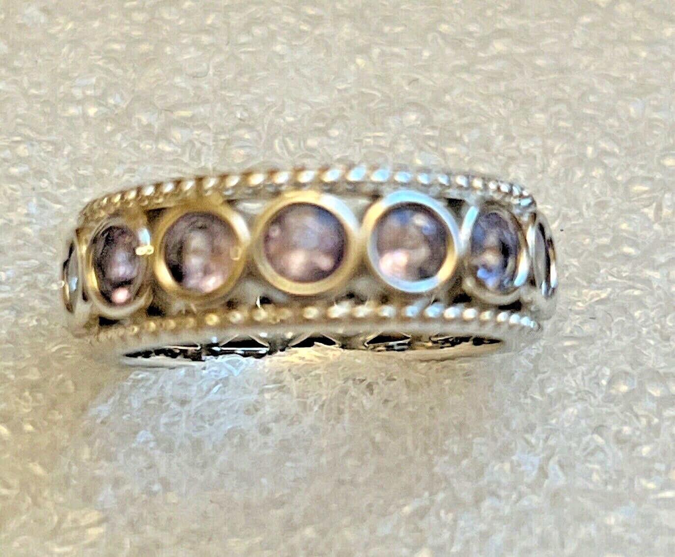 Natural Tanzanite Band Ring in Rhodium Over Sterling Silver (Size 5) 1.90 ctw