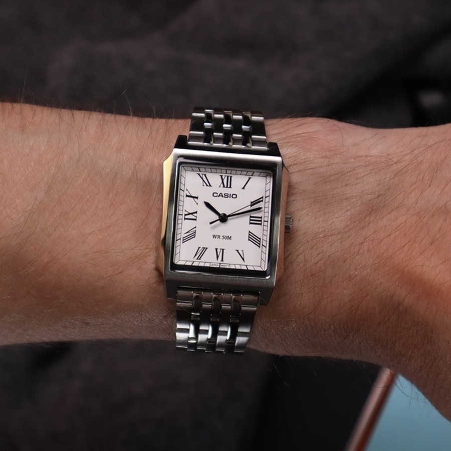 CASIO MTP-B190D-7B Elegant Square Men’s Watch Quartz Steel Bracelet