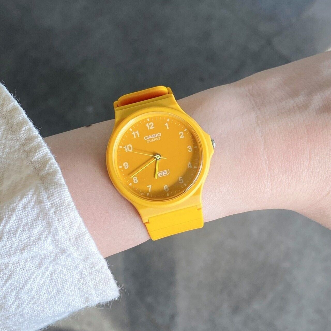 Casio MQ-24B-9B Orange Analog Minimalist Design Simple Quartz Men Fashion Watch