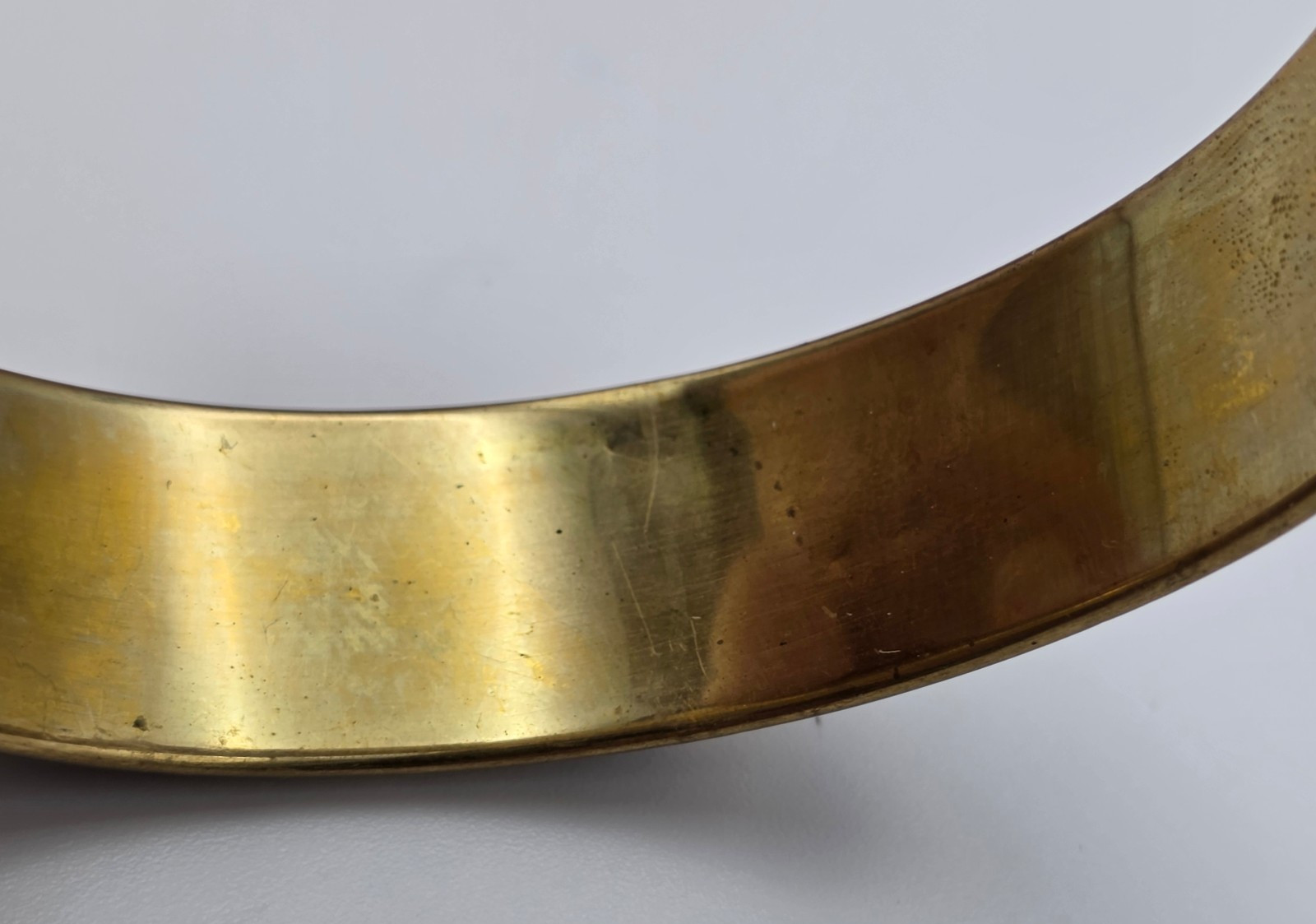 Vintage Gold Tone Black Cream Enamel Greek Key Bangle Bracelet 8 In Geometric