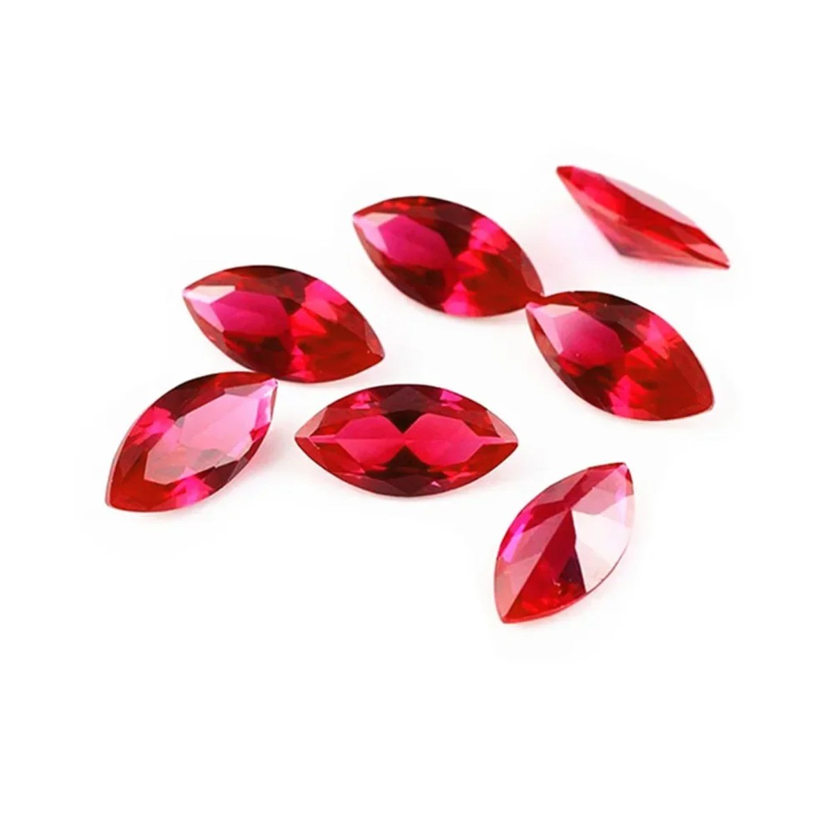 Ruby Marquise Cut Gemstone Faceted Ruby Gem Mohs Hardness 9 Blood-red Ruby