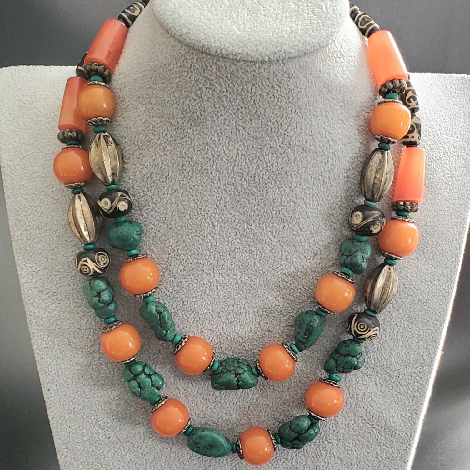 New Bohemian Boho Lot of 2 Necklaces 19 to 22 in. World Market Exclusive India