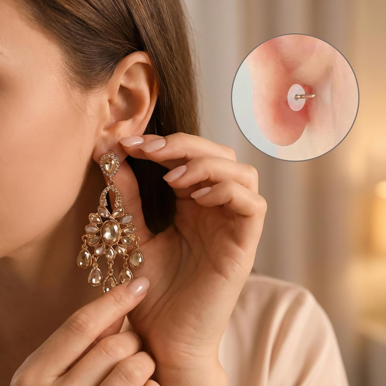 200 Pcs Clear Piercing Disc, for Piercing Bump 3/5/ 7/9 mm Clear Silicone Earrin