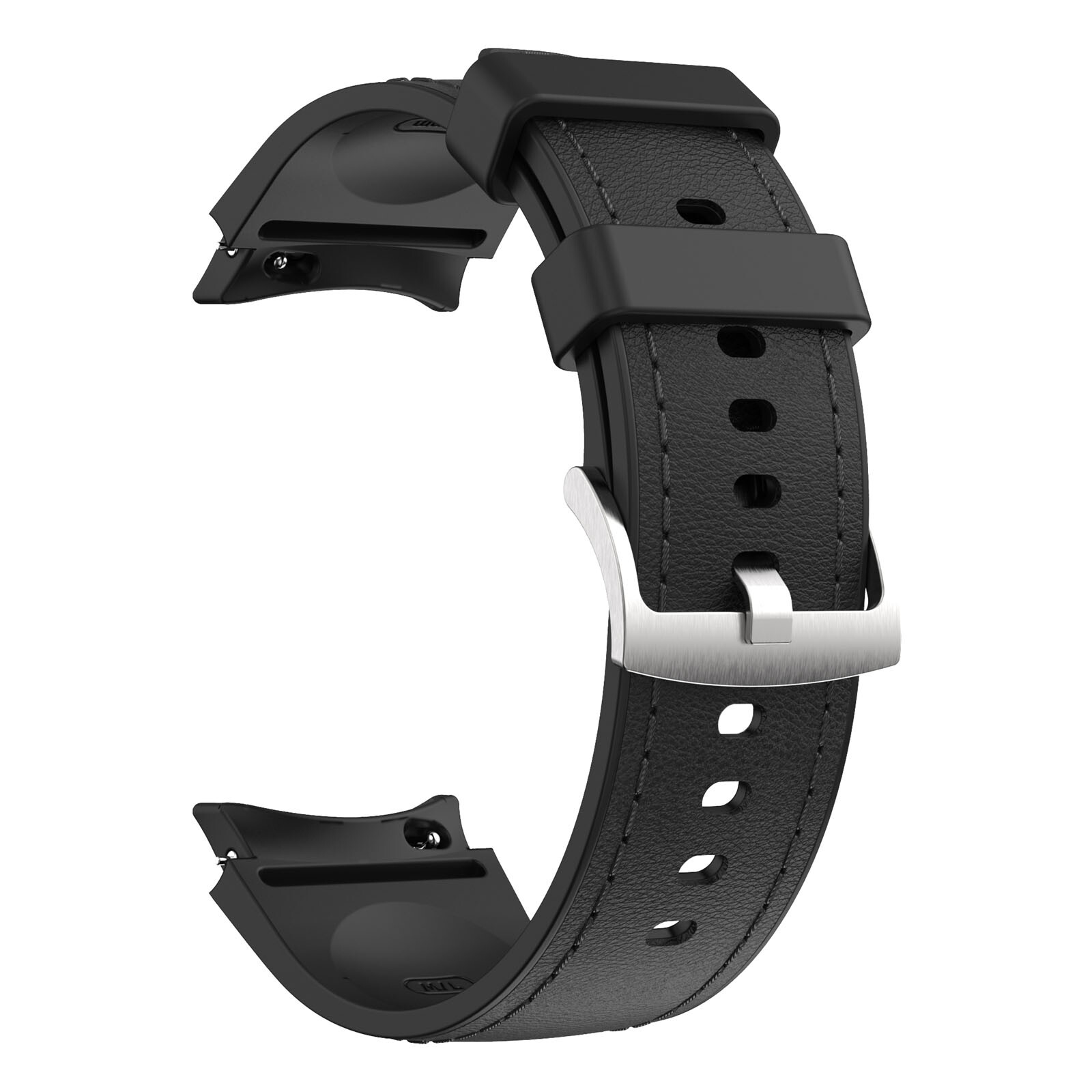 Silicone PU Leather Hybrid Watch Strap Sport Band For Galaxy Watch 7/6/5/4/FE