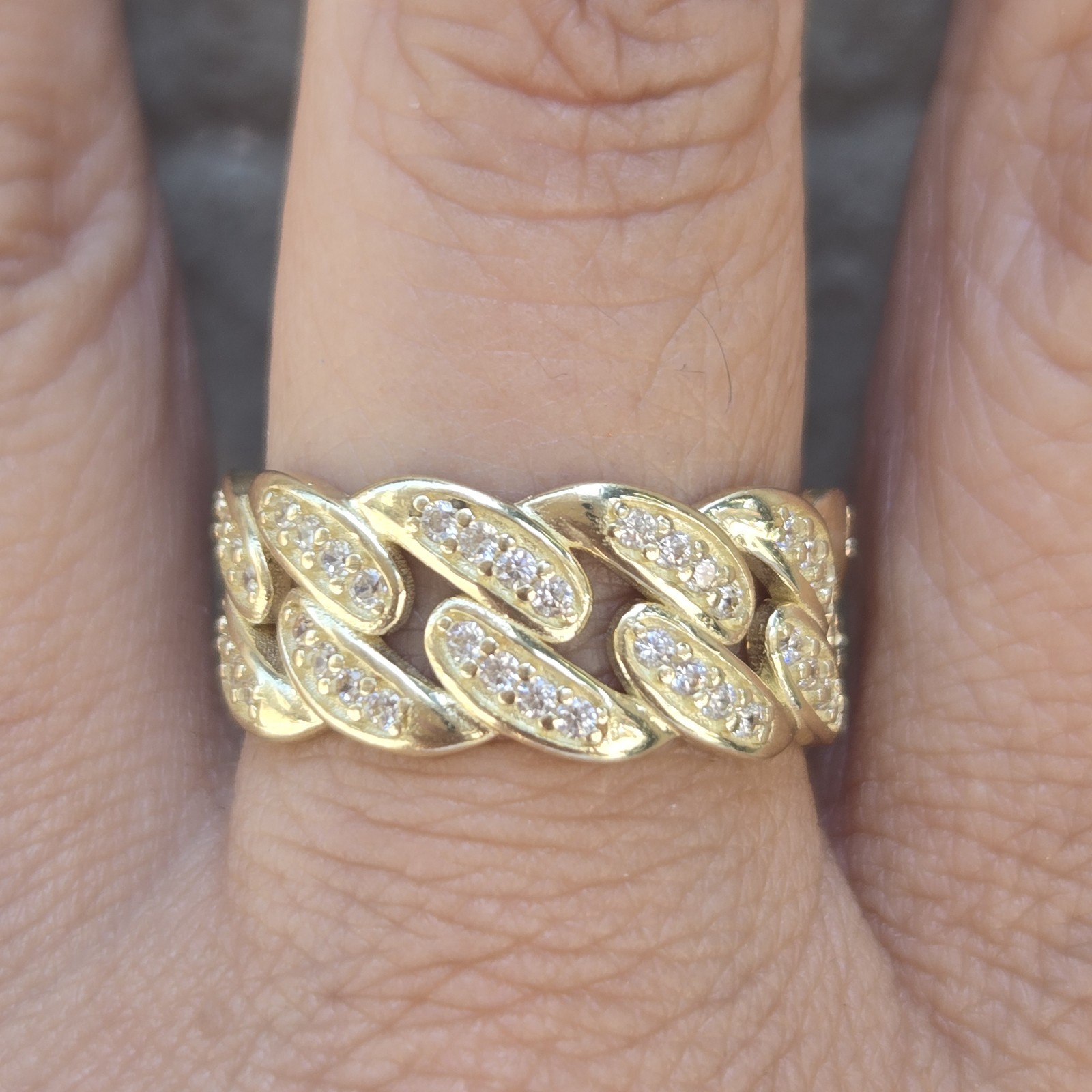 Solid 10k yellow Gold Cuban Ring Band