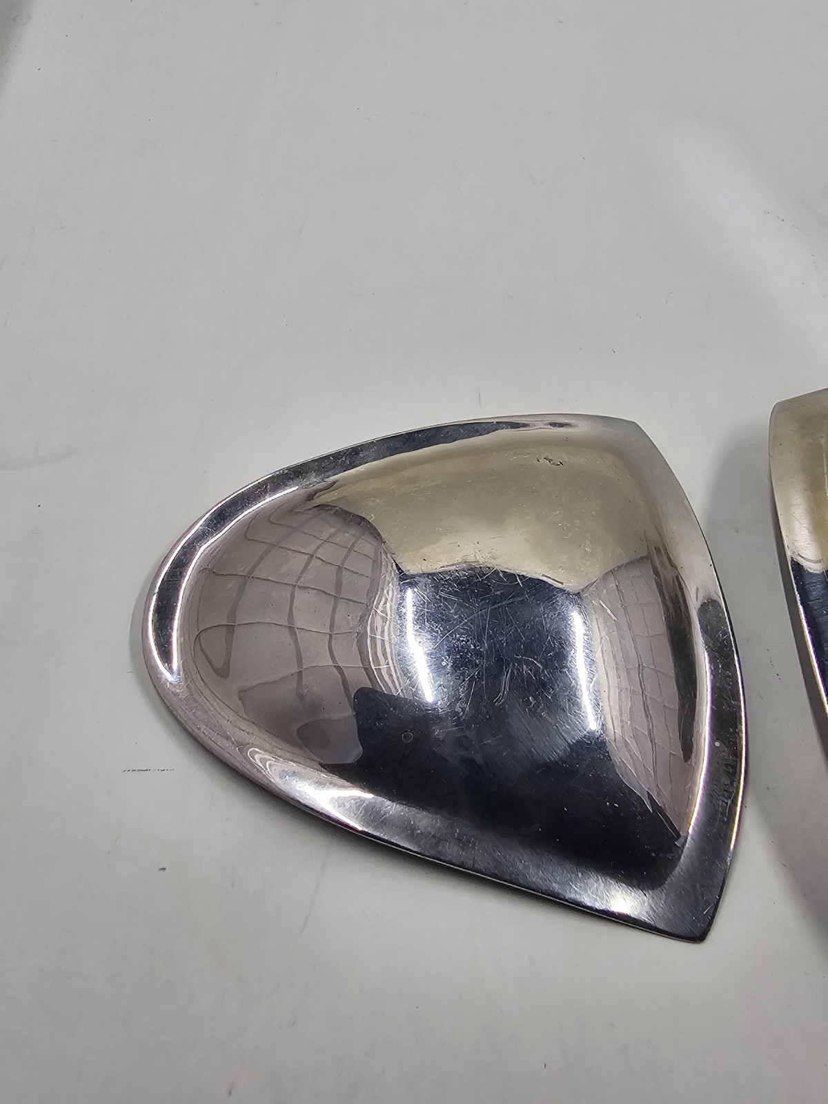 Audrey Schenk Signed Modernist Pewter Ashtray Set 3pc MCM