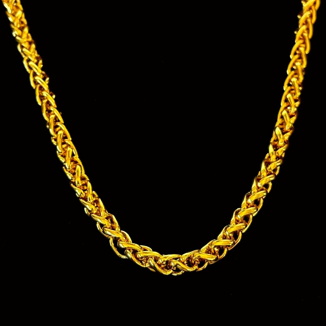 Vintage Golden Gold-tone Necklace Chain, Width 6 mm, 21 inch