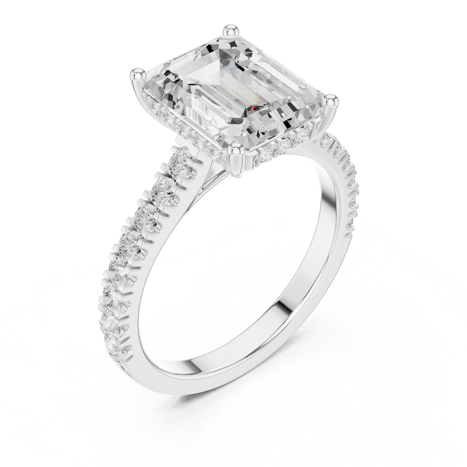 3.9 Ct Emerald Lab Grown Diamond Wedding Bridal Jewellery Ring 14k Gold Over