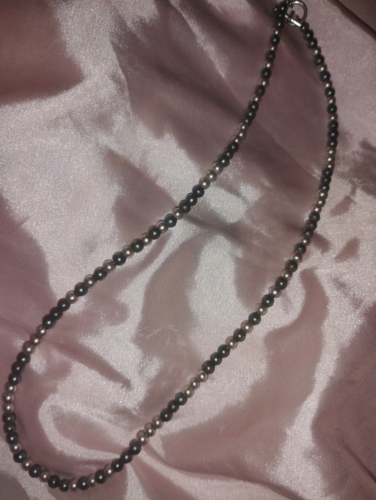 Multicolor Pearl Beaded (Green & Gray) Strand Collar Statement Classic Necklace!
