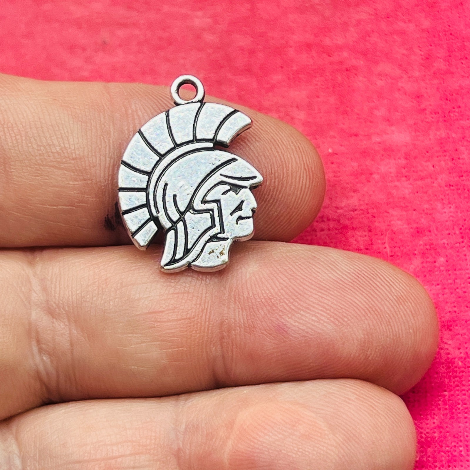High School College Mascot Trojans Spartan Warrior Head Bracelet Charm 1″