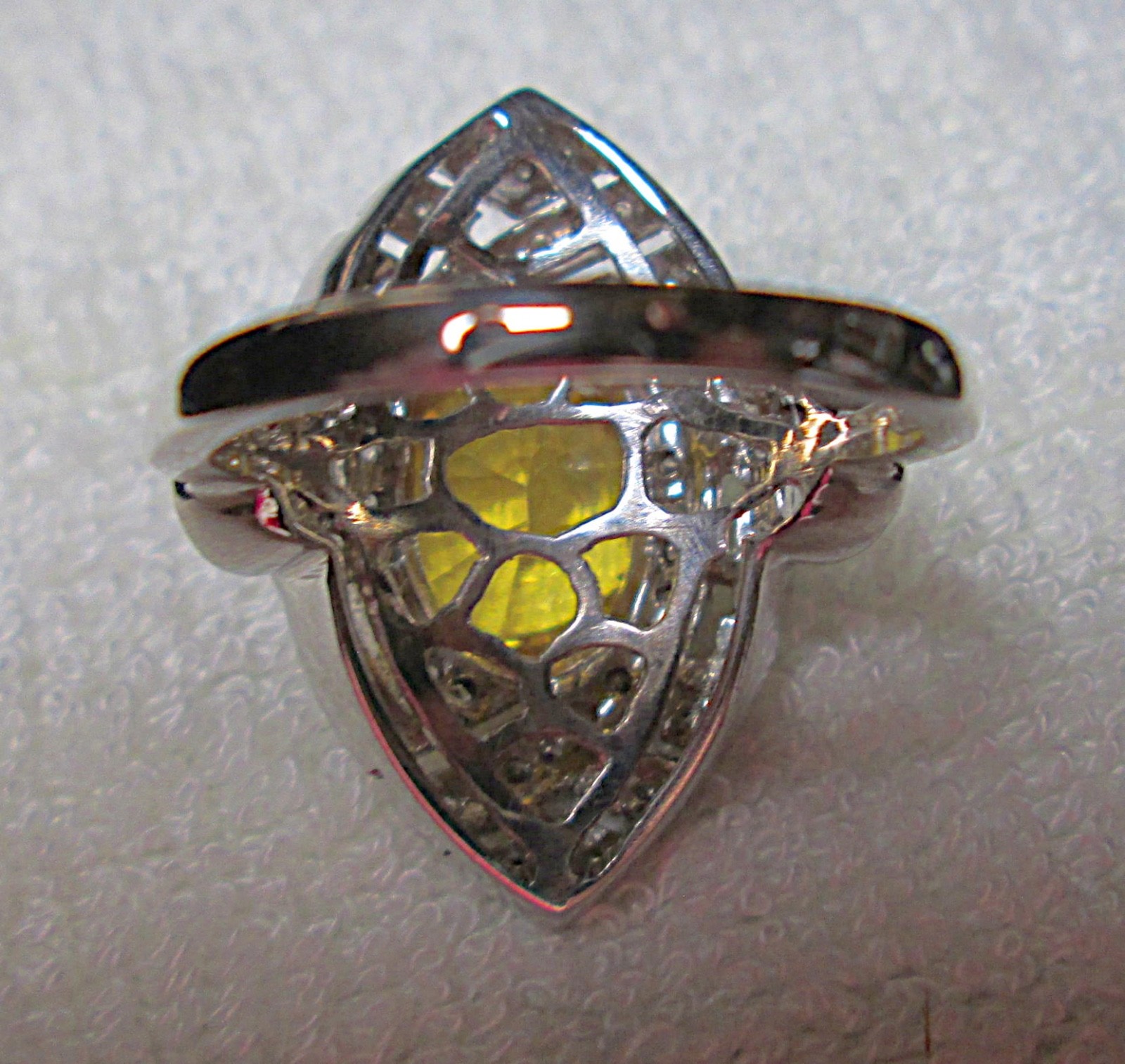 GORGEOUS 18K WG NATURAL SAPPHIRE DIAMOND RING SEPT BIRTHSTONE