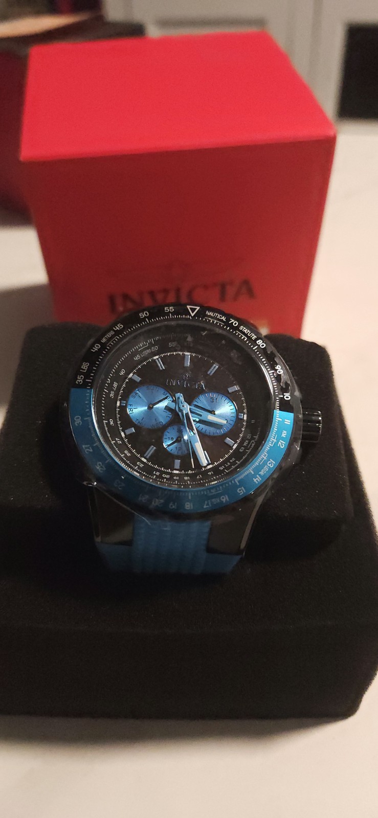 Invicta Nautical Quartz Sport Multi-Dial Blue/Black Dial 50mm WR100m Box