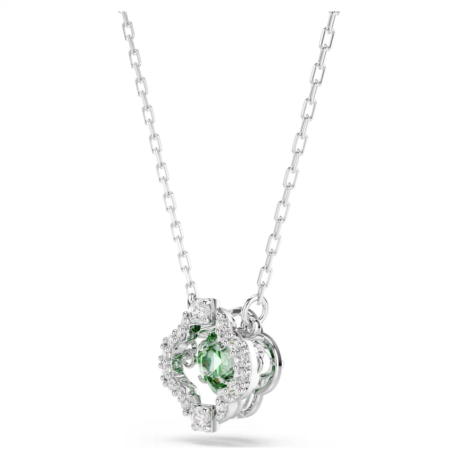 Swarovski Zirconia Una Angelic Pendant, Mixed Cuts Green, Rhodium Plated 5757785
