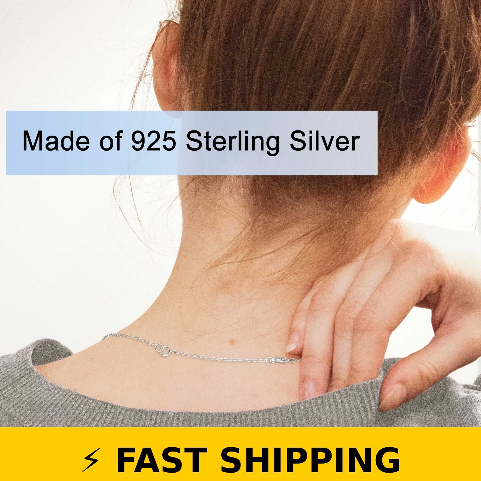 VANBARIS 925 Sterling Silver Necklace Extender – 3 Piece Set