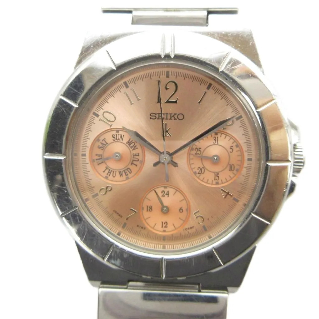 【From Japan】Seiko Lukia 5Y89-0B30 Quartz Chronograph Watch w/ Pink Dial, GY18/MQ
