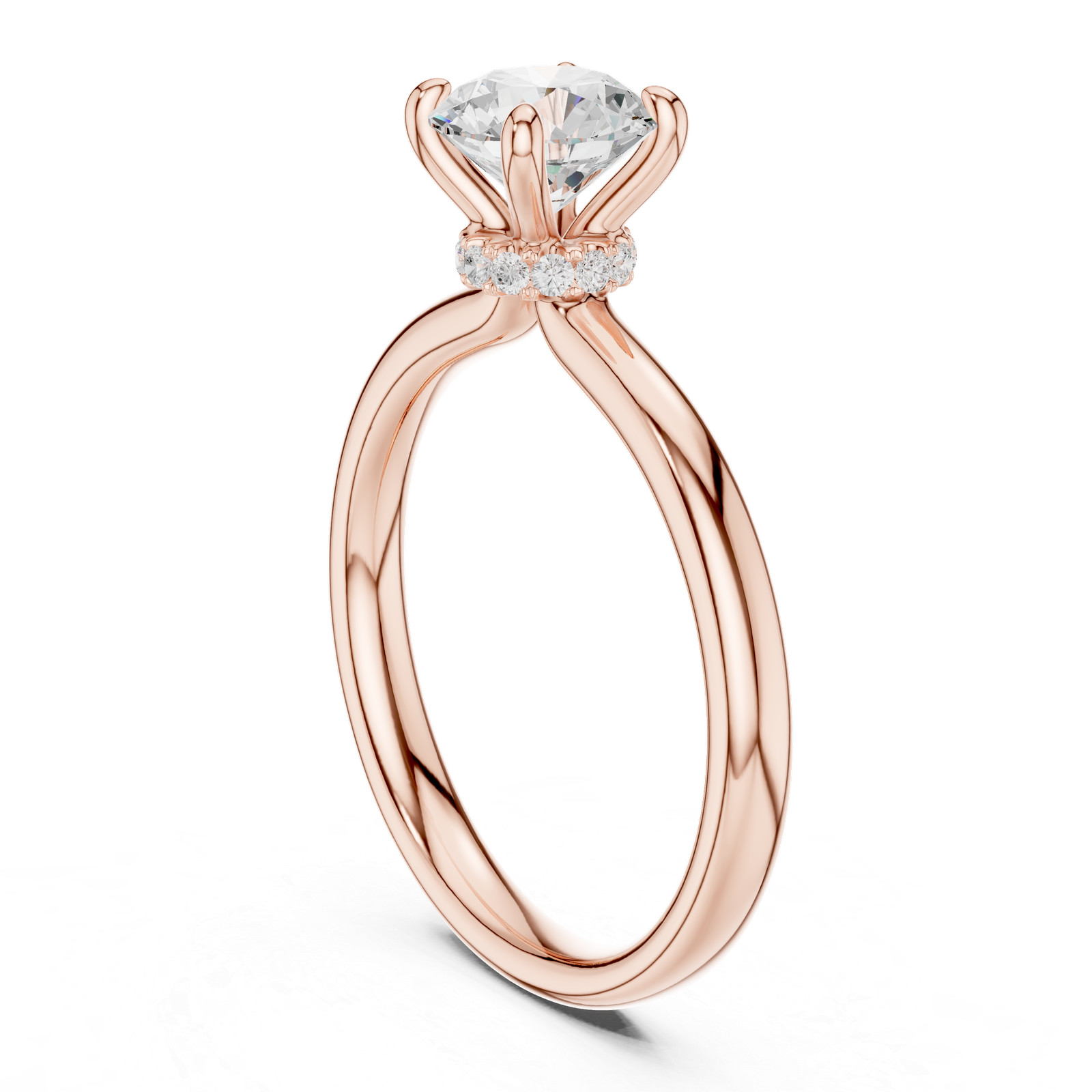 Certified VVS1 Natural Diamond Elegant Engagement Anniversary Ring 14K Gold Over