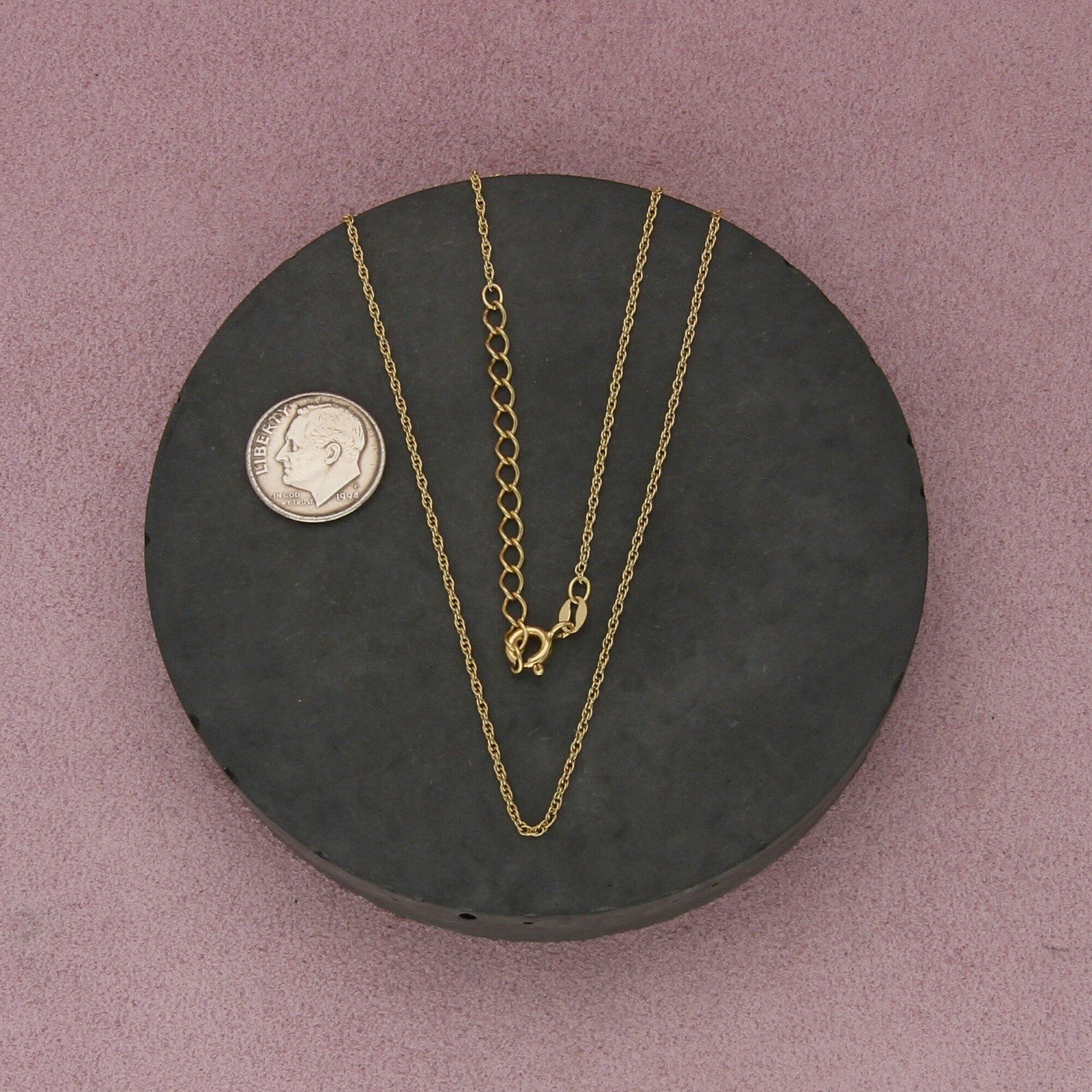 sterling silver gold plate prince of wales chain necklace 17-19in
