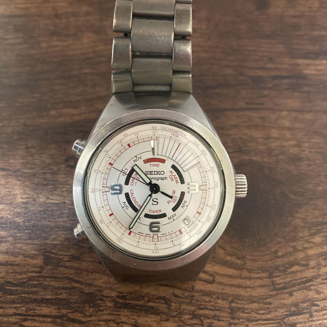 Seiko SUS Multi-Function Chronograph Quartz Watch 6M26-6020 45mm Silver