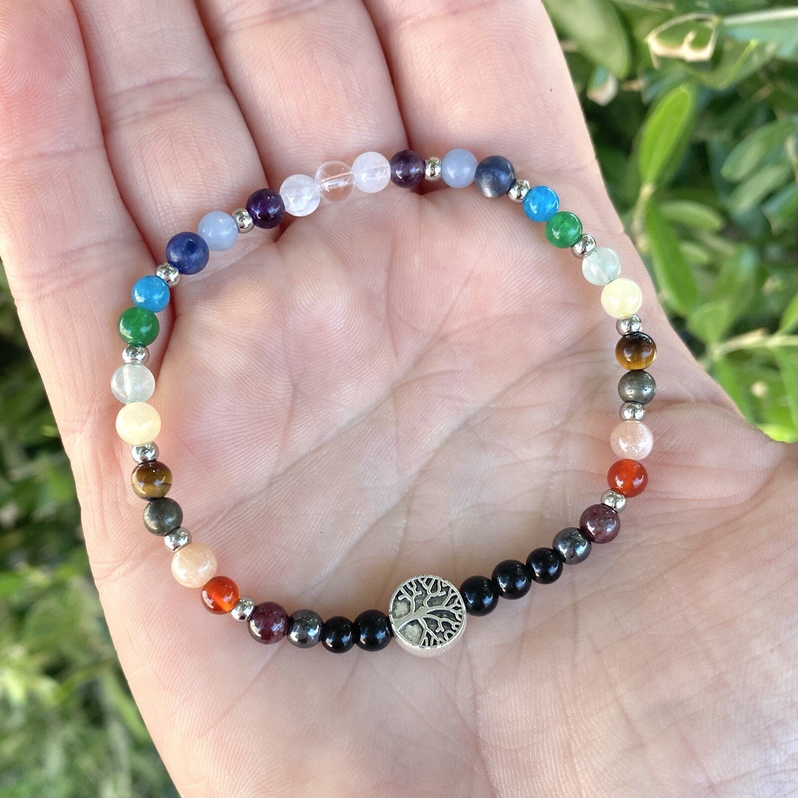 Rainbow 7 Chakra Stretch Bracelet – Hormonal, Energy, Spiritual Balance USA