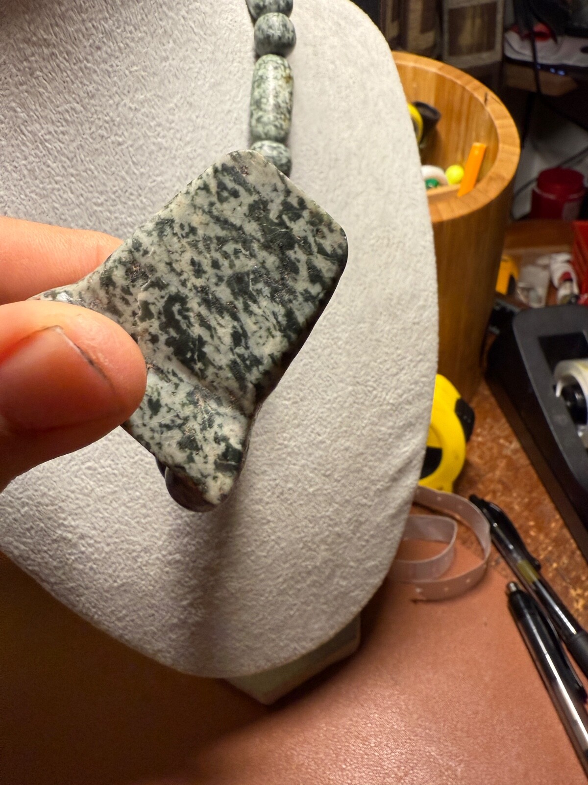 Granite Quetzalcoatl Feathered Serpent Pendant Kukulkan Mayan Plumed Serpent #14