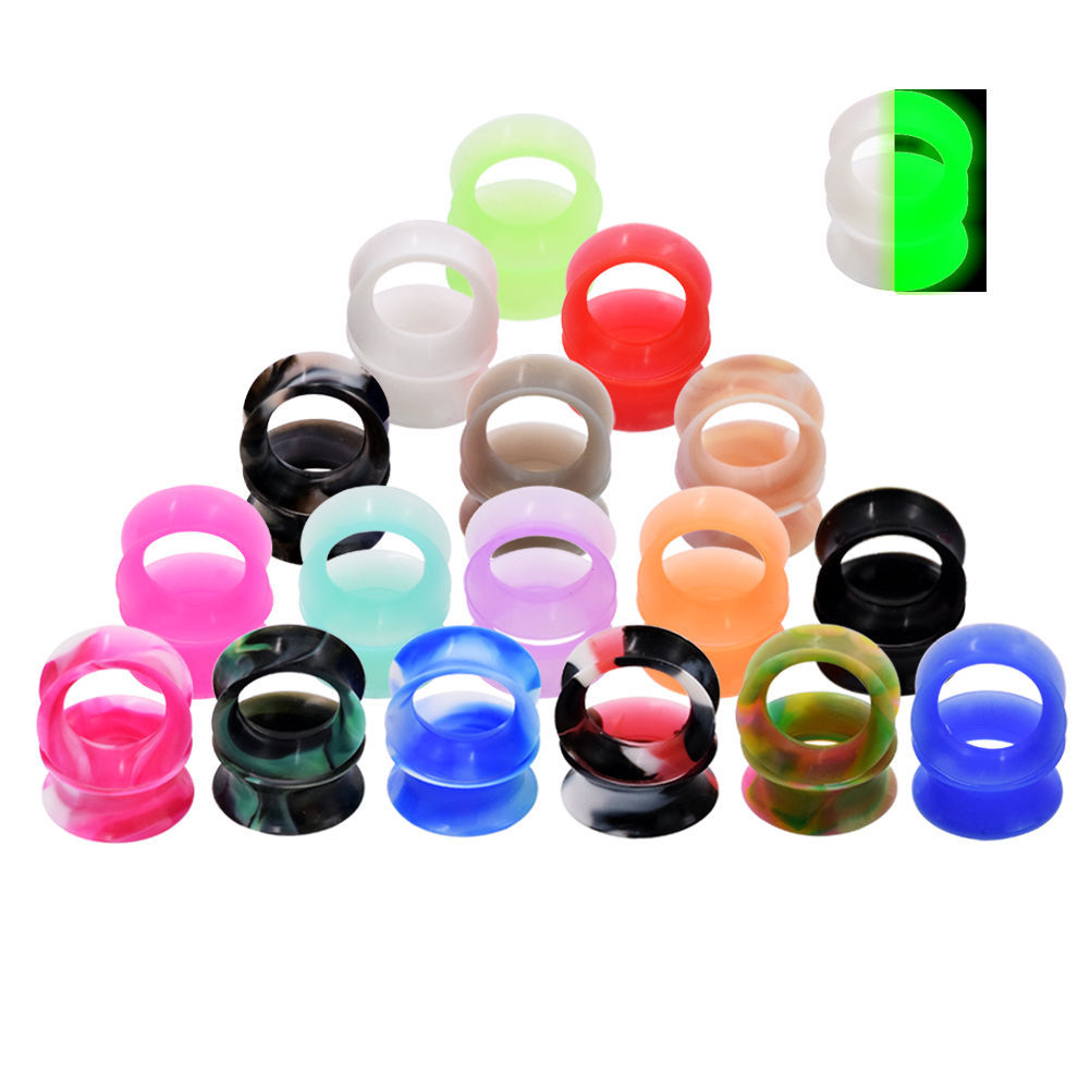 Lot 36pcs Silicone Ear Gauges Flesh Tunnel Plugs Body Piercing Jewelry Wholesale
