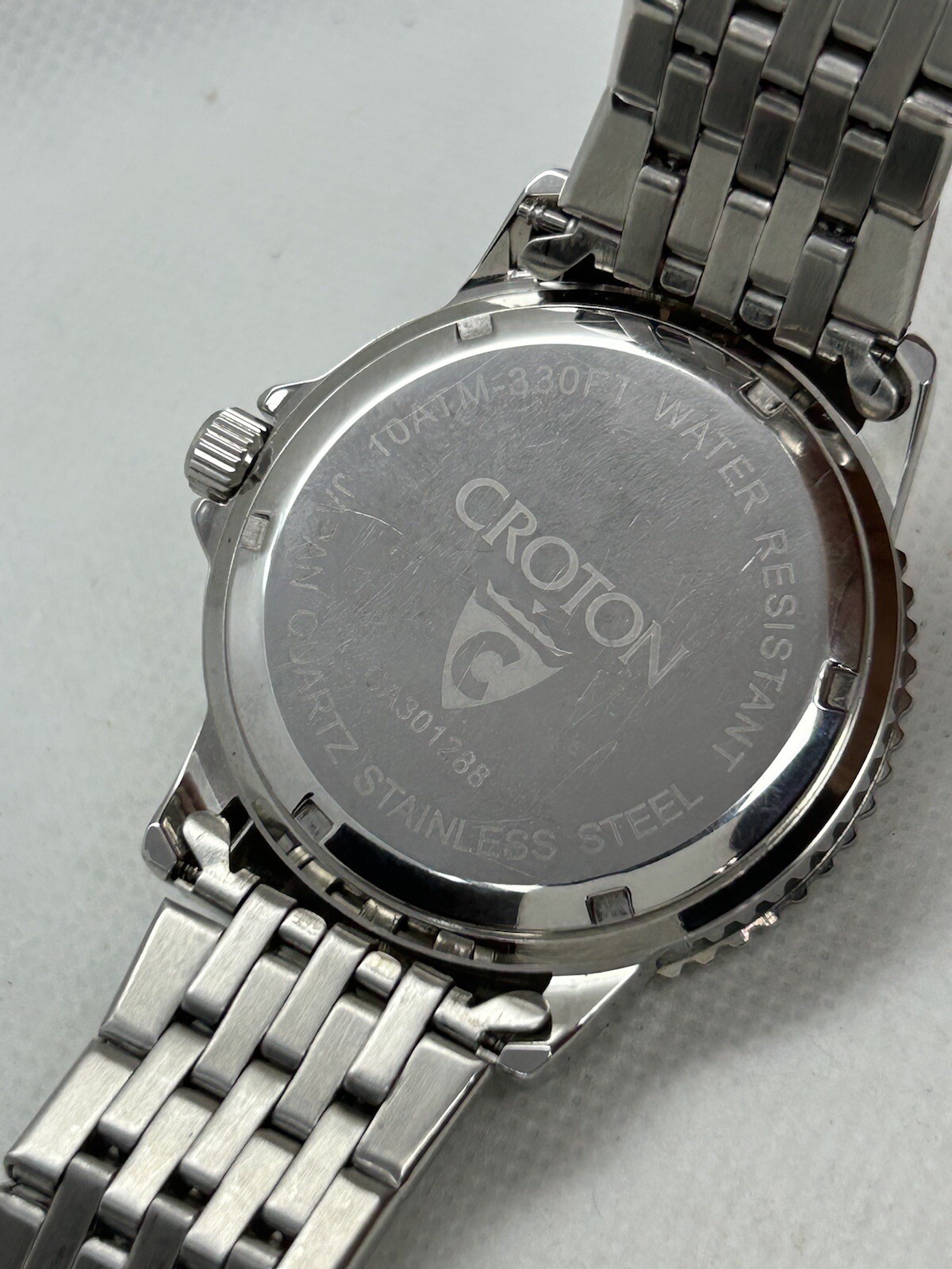 Japan Croton Aquamatic CA301288 WR 10ATM Blue Dial Silver Bezel Date Watch, 44mm