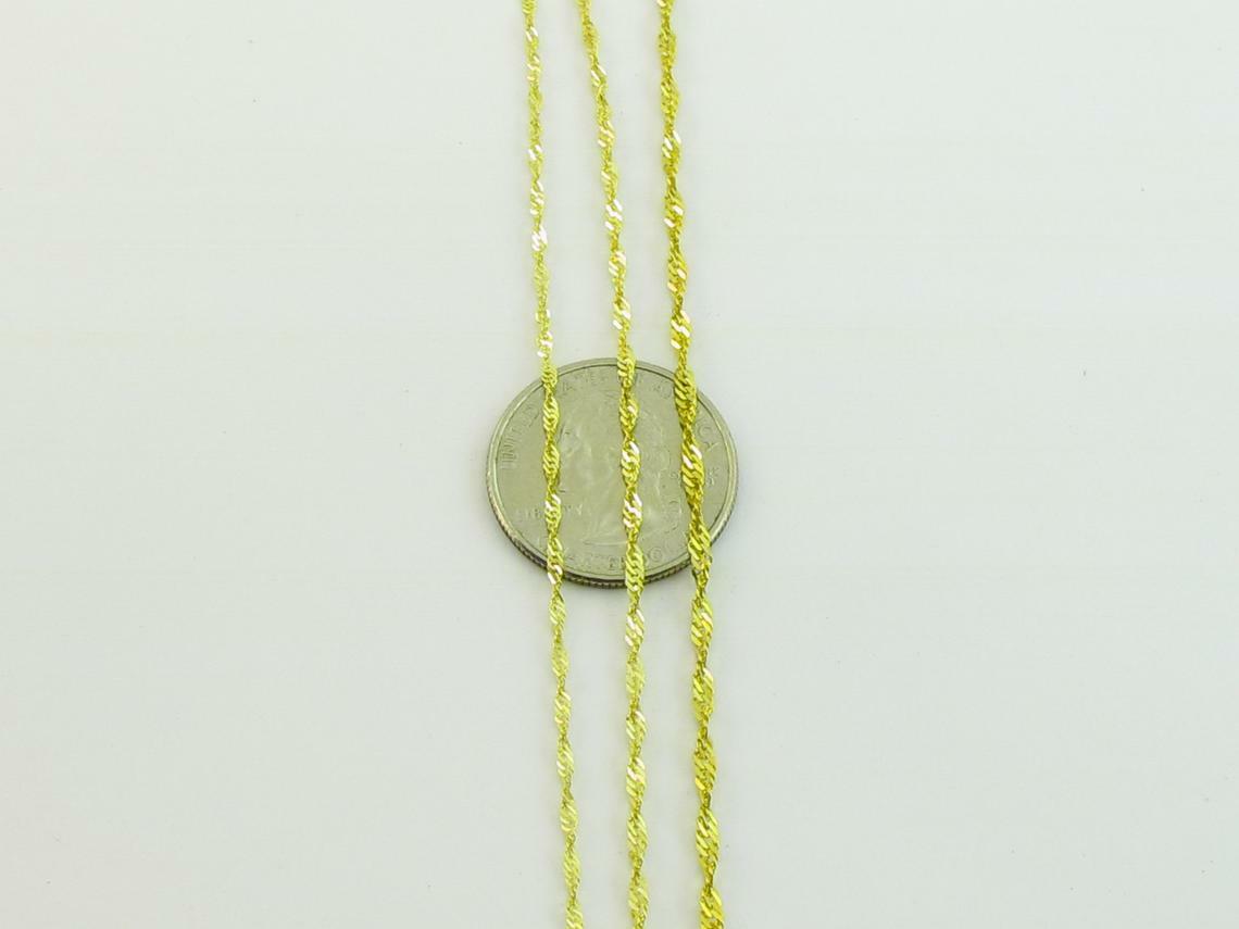 Singapore Chain 14k Yellow Gold 0.8 mm 1.0 mm 1.5 mm 1.7 mm 2.1 mm Available In