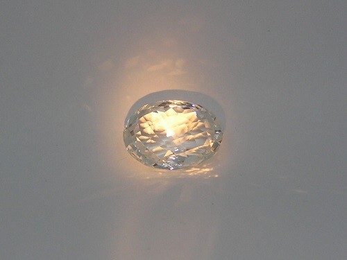 Faceted Rock Crystal Quartz Gemstone, 58.85 Carats, 29 X 21.5 X 15 mm Oval