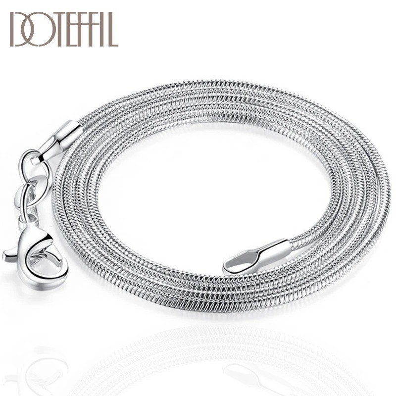 5/10PCS wholesale 925 sterling solid silver 1MM 16-30inch snake chain necklace