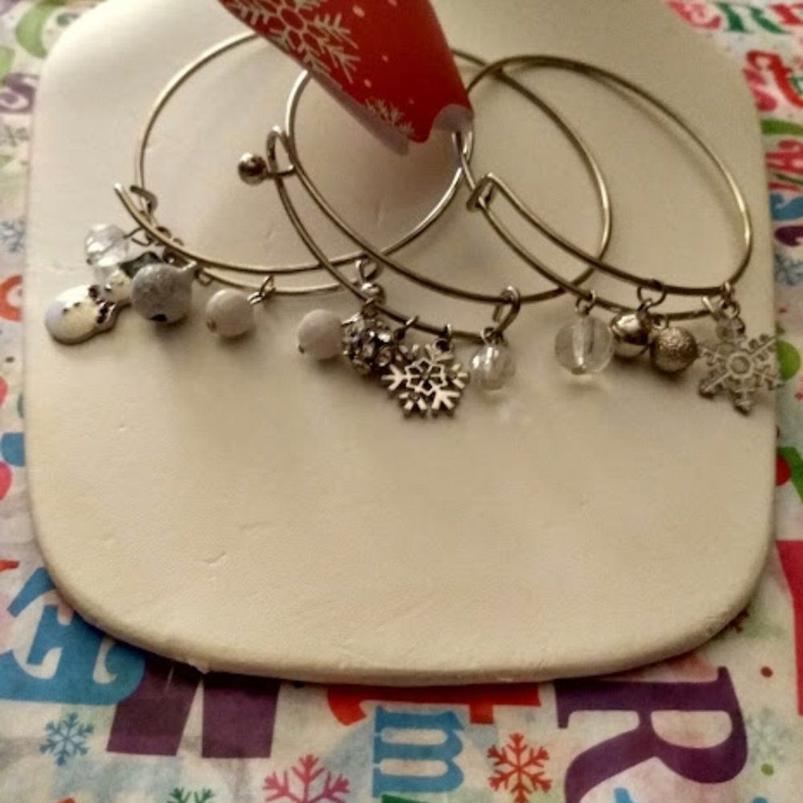 3pc SET KOHL’S Holiday Winter Jingle Bell/Snowflake/Snowman Charm Bracelets**NEW