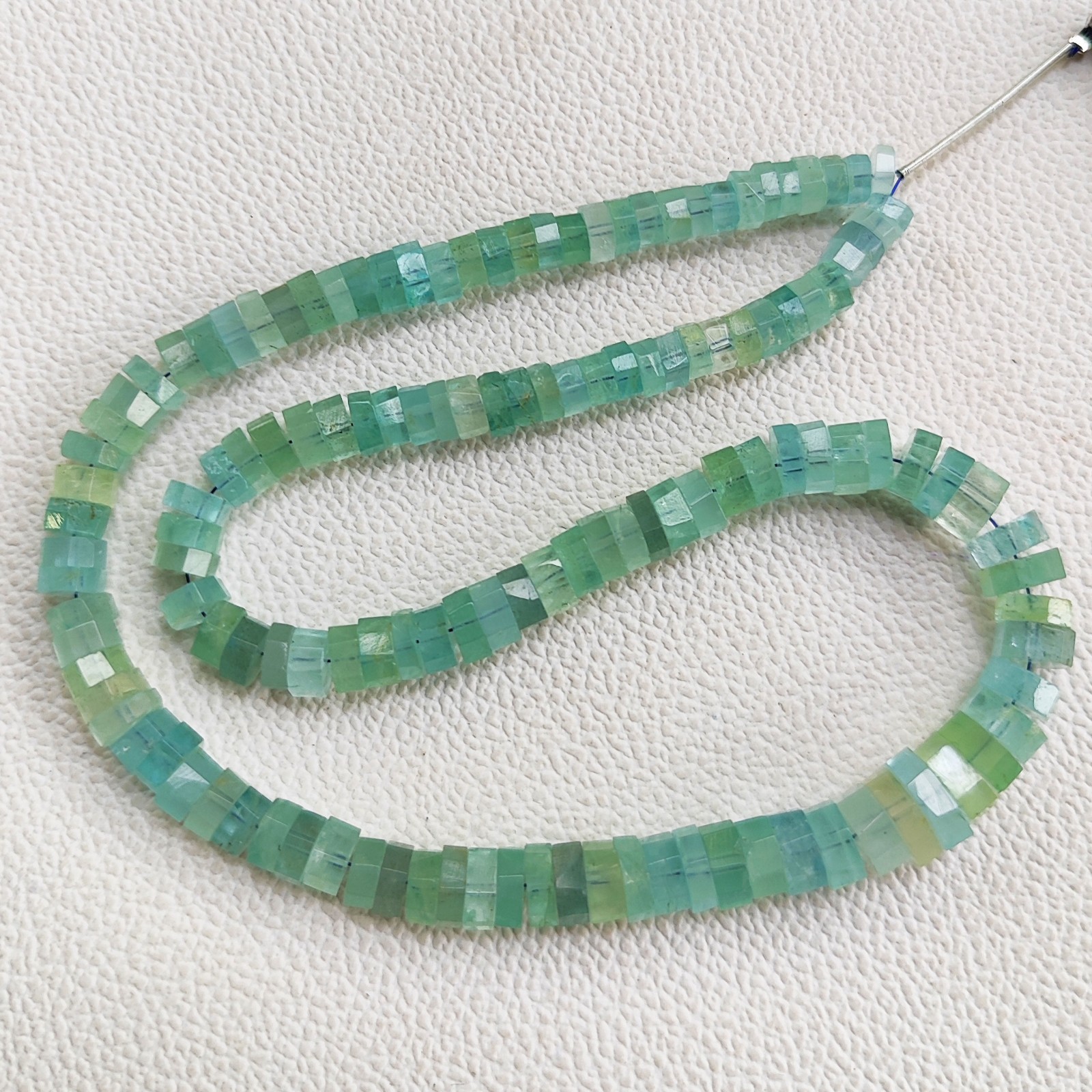 Brazil Aquamarine Faceted Bolt Shape Beads 6mm-10mm Size Gems 16″ Strand