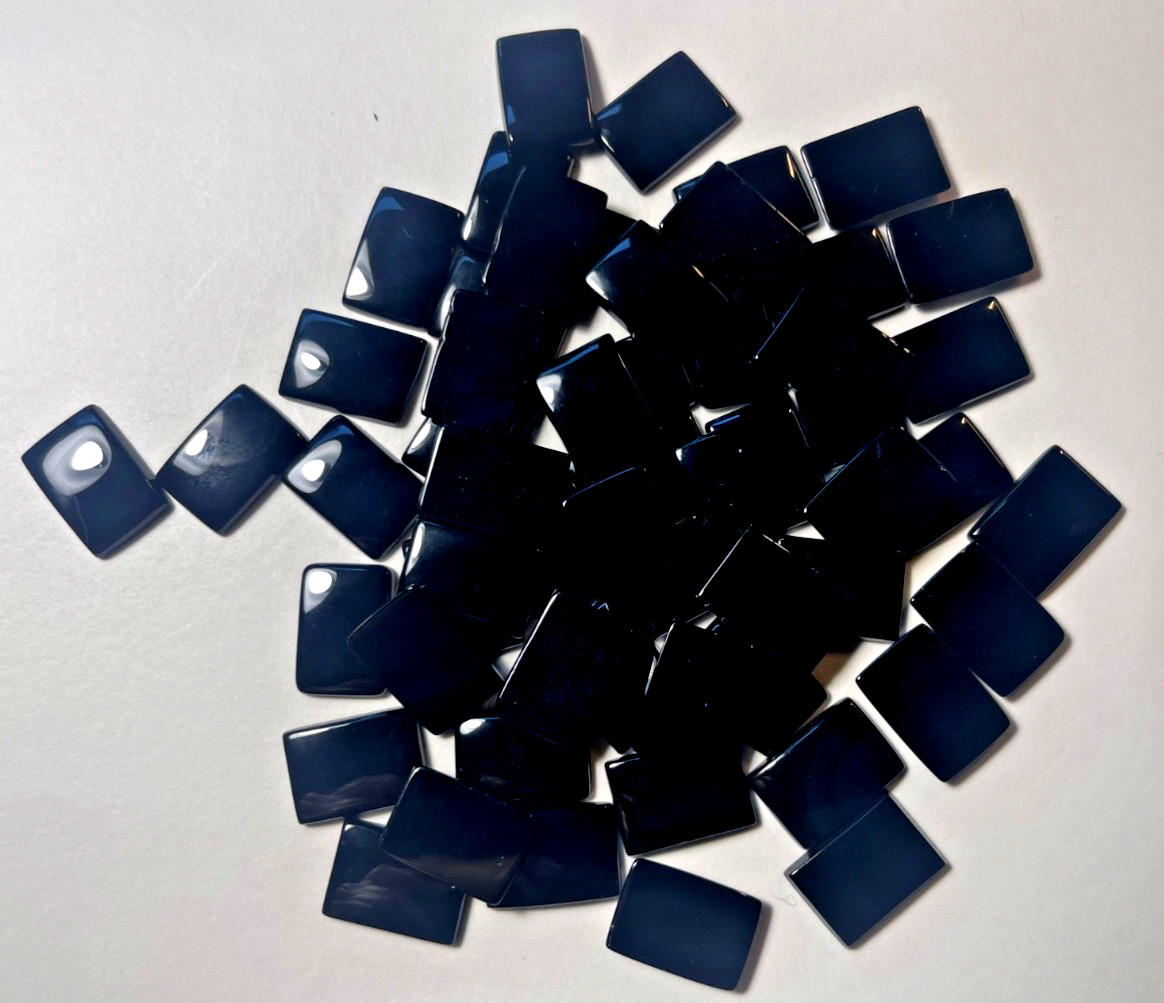 TWO (2) PIECES BLACK ONYX 14X10 MM RECTANGLE FLAT AS PICTURED BELOW WHOLESALE!!!