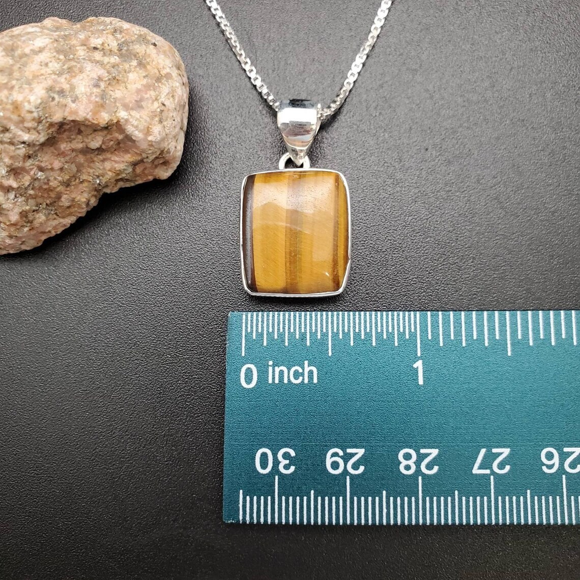 Tiger Eye Gemstone Pendant Handmade Pendant 925 Sterling Silver Anniversary Gift