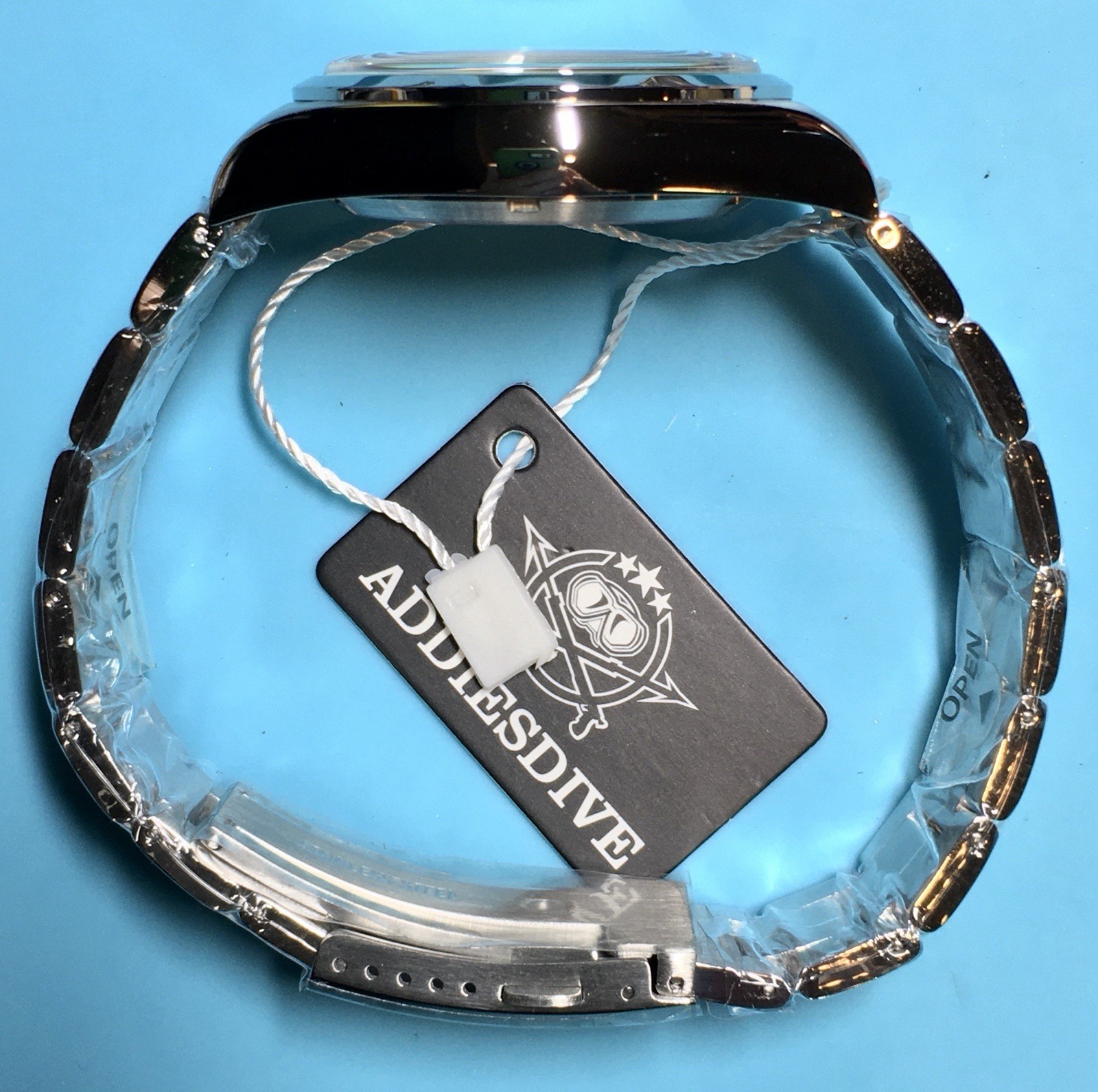 ADDIESDIVE GREY FUME CRACKED ENAMEL DIAL WATCH 39MM SPORT SWISS BGW9 K1 CRYSTAL