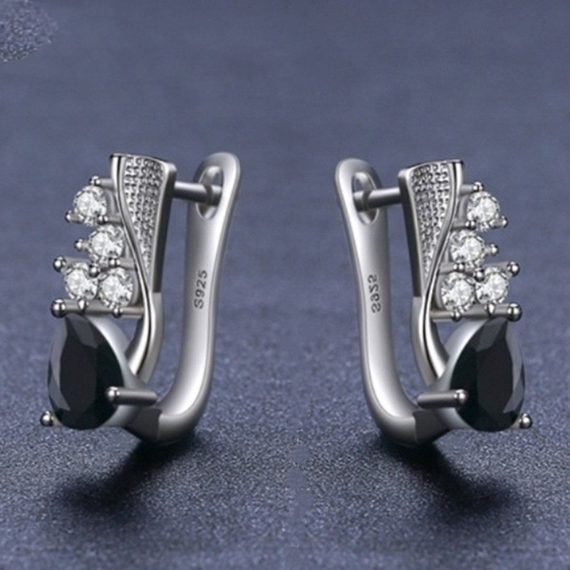 Korean Style Drop‑Shaped Micro Rhinestone Earrings – Elegant Women’s Fashion Jew