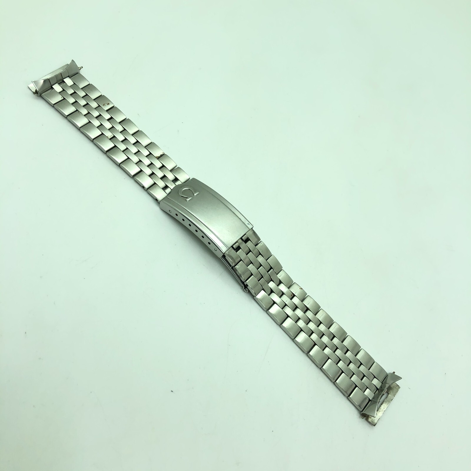 [w2095] OMEGA Vintage Bracelet 017 16cm 6.3″ 19mm Stainless steel EX/VG