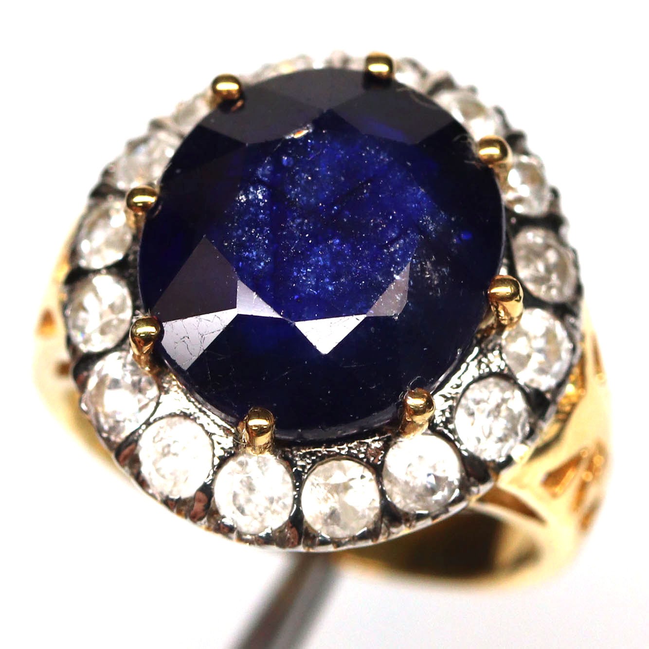 Ready to Ship 925 Silver 10 x 12mm. Blue Sapphire(10.05ct) Zircon Ring Size 4.75