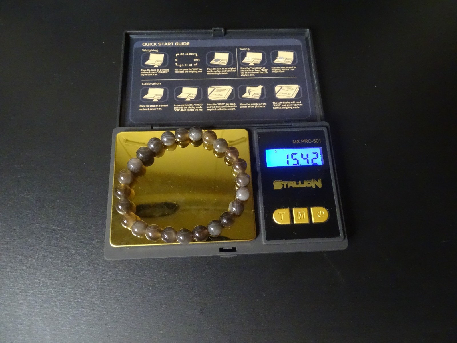 Gorgeous Southwestern Handcrafted Beaded Agate Stretch Bracelet 15.42g