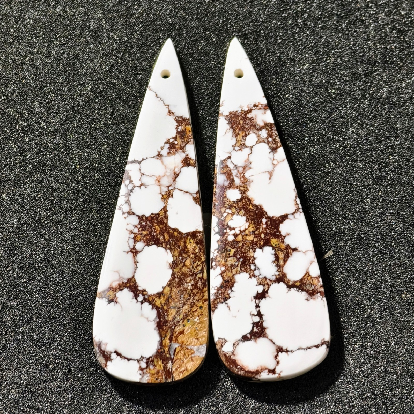 48 Cts Natural Magnesite Jasper Drilled Pair Cabochon Gemstone 46.3 X 15.1 MM