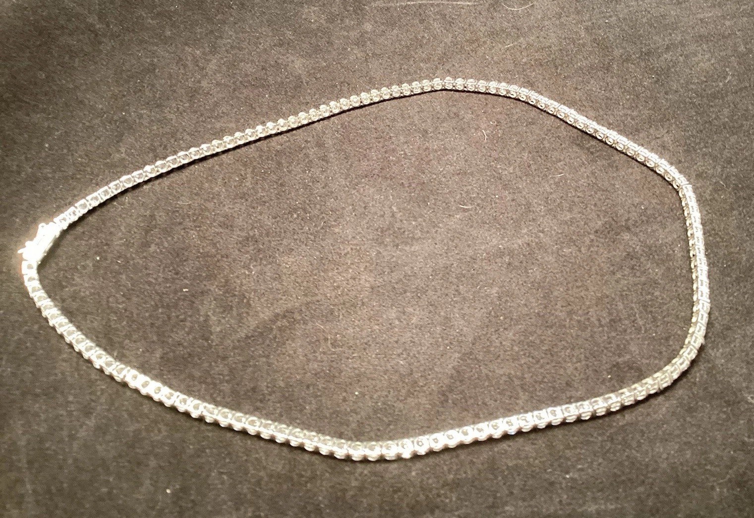 Sterling Silver Fusion Creations TENNIS Necklace 18” Cubic Zirconia 3mm Necklace