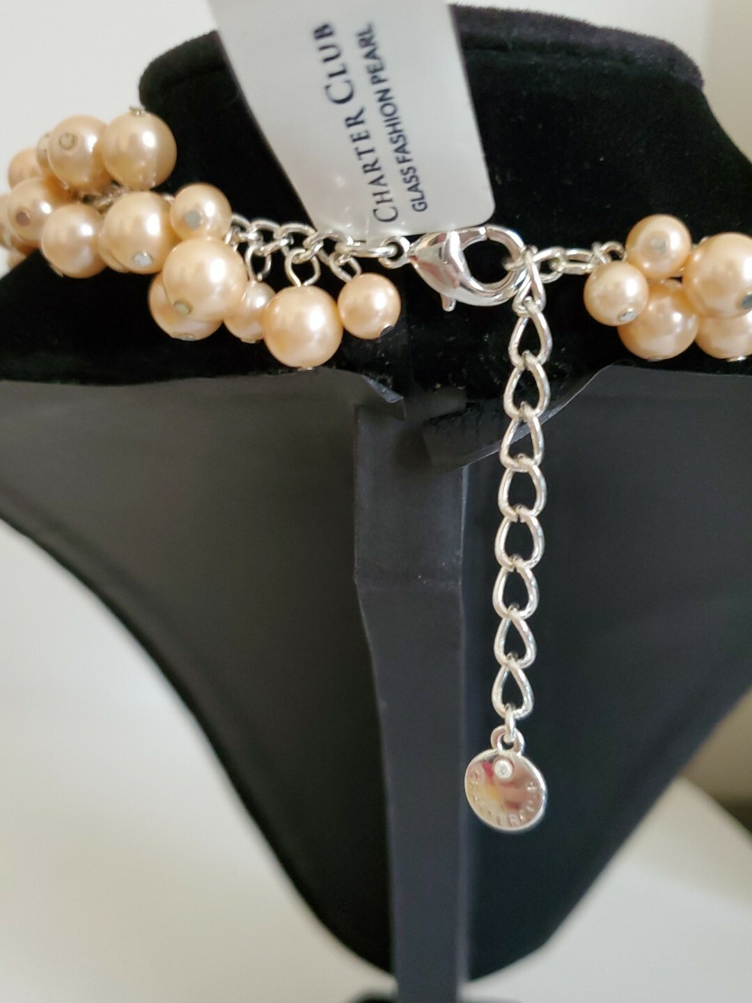 Charter Club Necklace SilverzTone Pink Lab Created Cultured Pearls 16″+ Ext. $69