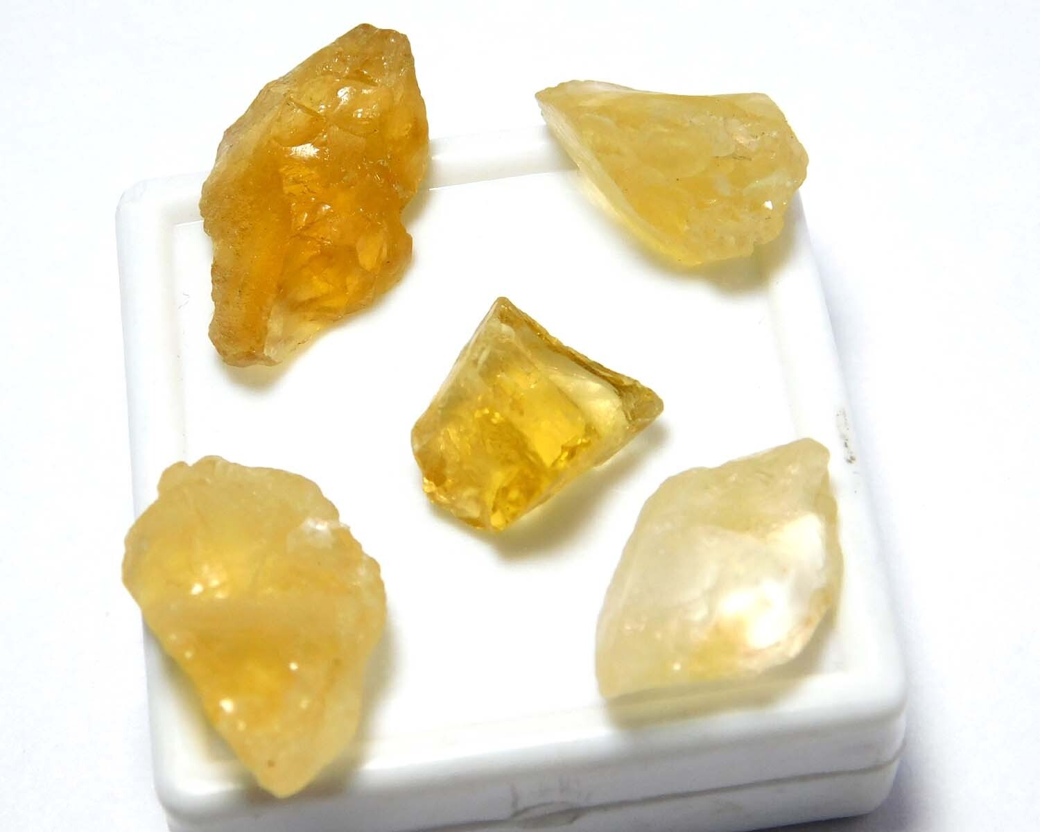 Yellow Citrine Rough Loose Gemstone 54.0 Carats 100% Natural 5 Pcs Lot.CR34.