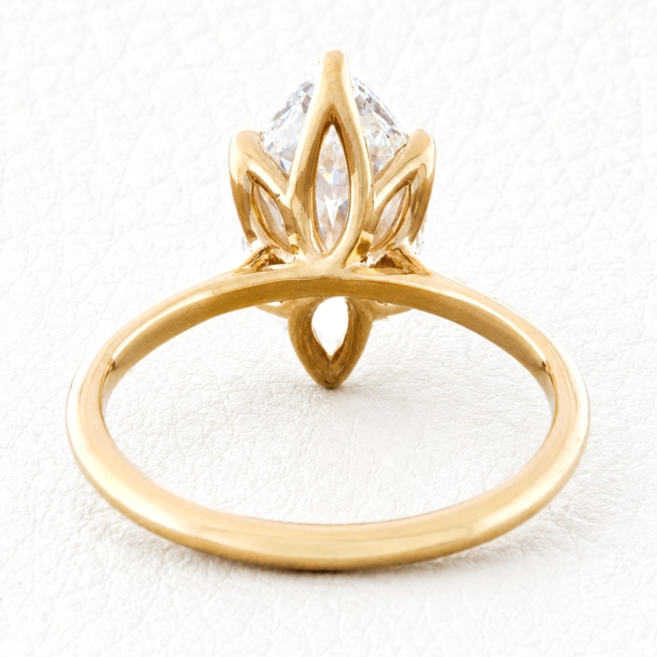 4 CT Marquise Moissanite Solitaire Engagement Ring Dainty Yellow Gold Plated 925