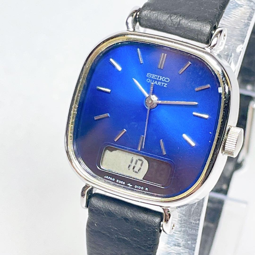 SEIKO Women’s Quartz Analog-Digital Watch, Blue, New Battery Included (Model