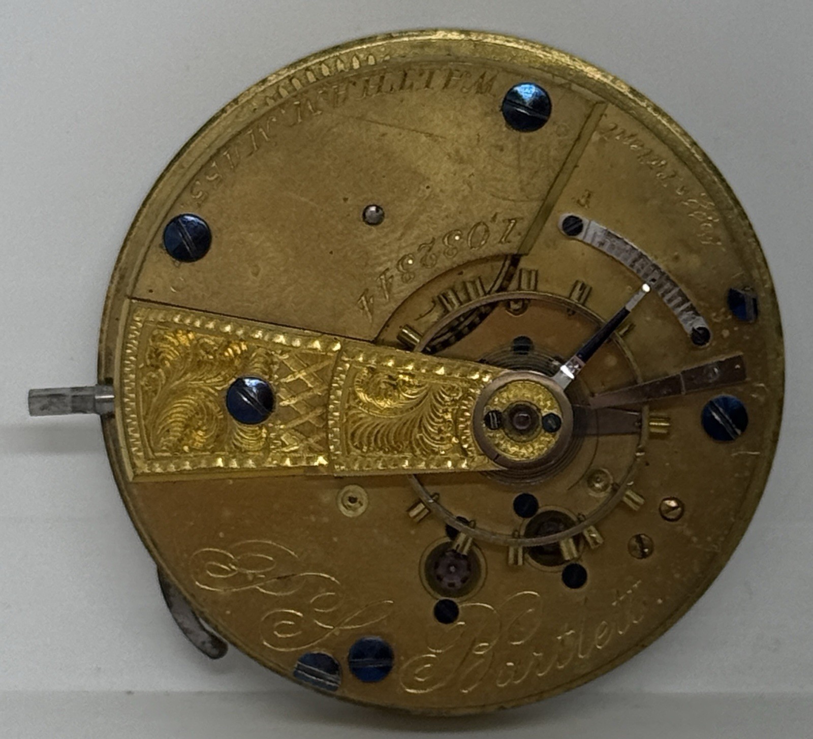 Waltham Pocket Watch Movement /PS Bartlett 18s 1877 11 Jewels / Needs a Service