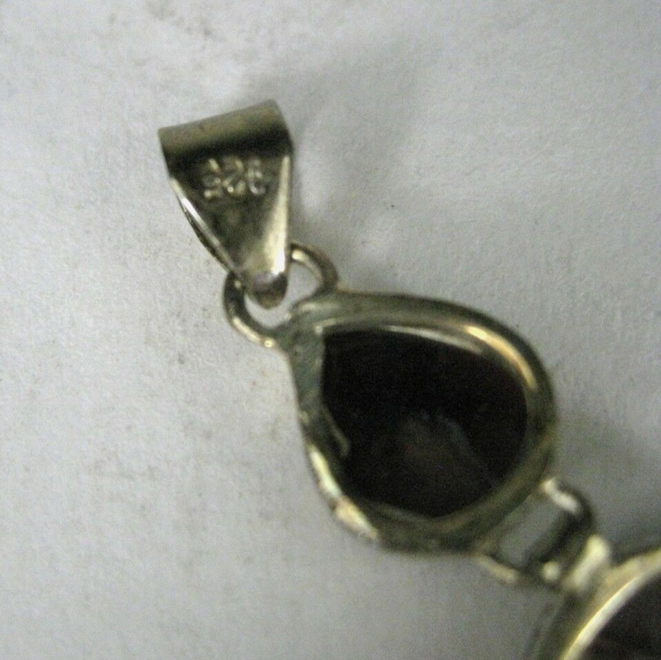 Agate Stone Pendant ONLY Sterling Silver 925 Red Pink 2 Inch Jewelry Dangle