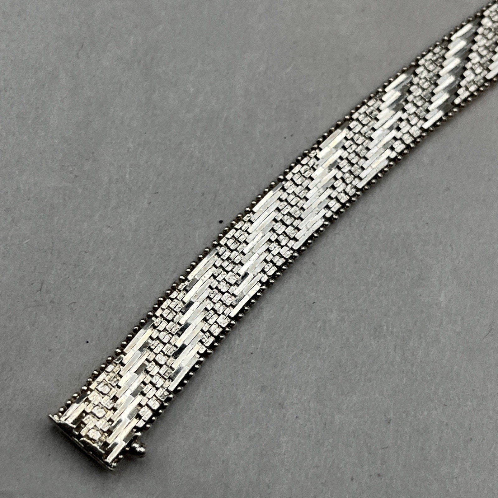 Vintage Riccio Sterling Silver Bracelet 7.5″ Long 24.9g 9.7mm Wide